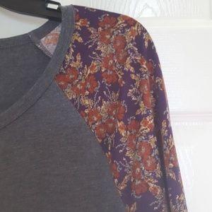 Lula Roe Julia XL grey floral